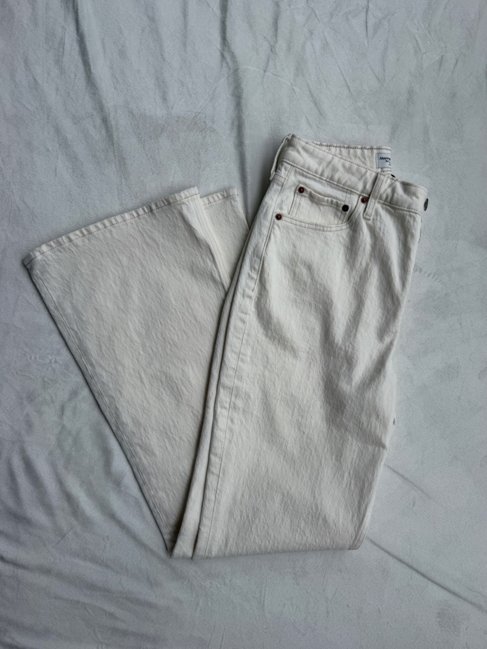 Abercrombie Vintage Flare High Rise Cream Pants Curve Love